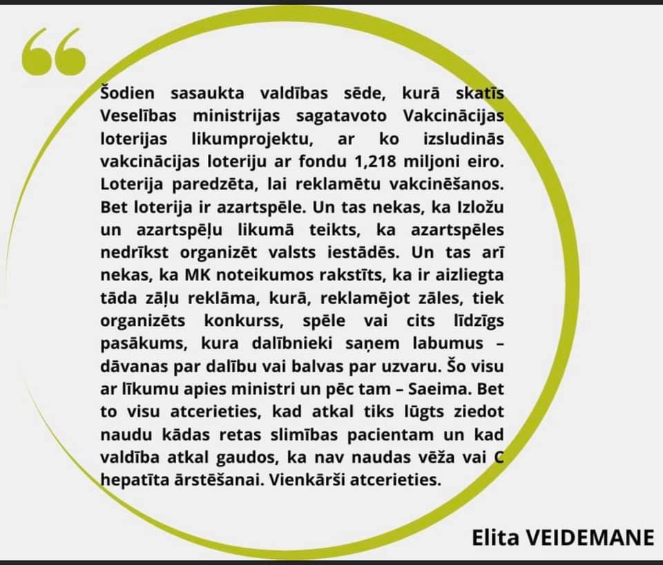 Cinisms augstākajā pakāpē! 1,2 miljoni EUR vakcinācijas loterijai no mūsu nodokļu maksātāju naudas  (Attēls 2)